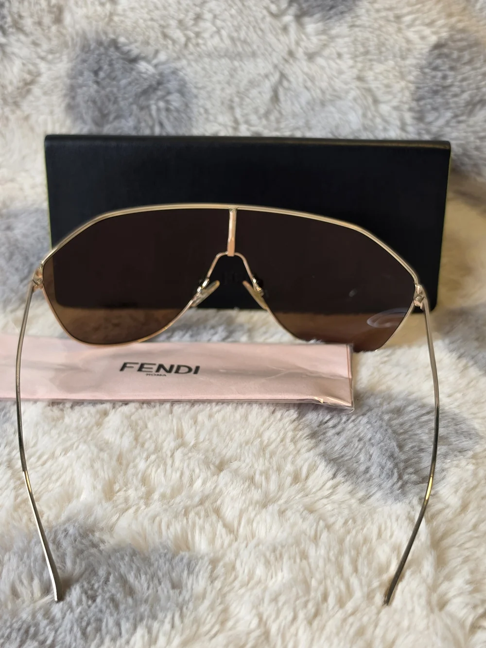 Fendi Women’s Gradient Brown Shield Sunglasses